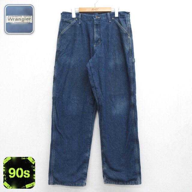 ラングラー Wrangler パンツ メンズ カーペンター ネイビー デニム 実寸W32 | 古着