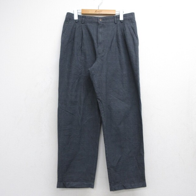 W33★古着 DOCKERS ドッカーズ パンツ メンズ 90年代 90s ツータック コットン グレー ストライプ【spe】 26sep24