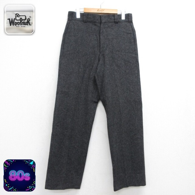 Woolrich ウールリッチ パンツ メンズ 80s ウール フラップポケット グレー 霜降り 実寸W31 | 古着