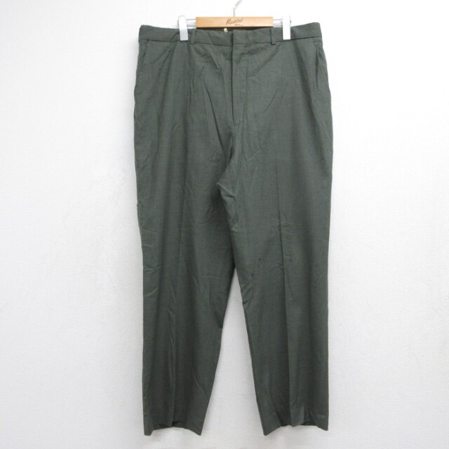 古着 90s Unknown リネン パンツ スラックス ワイド カーキ 軍パン 古着通販 W37☆古着 LANDS'END ランズエンド パンツ メンズ 90年代 90s