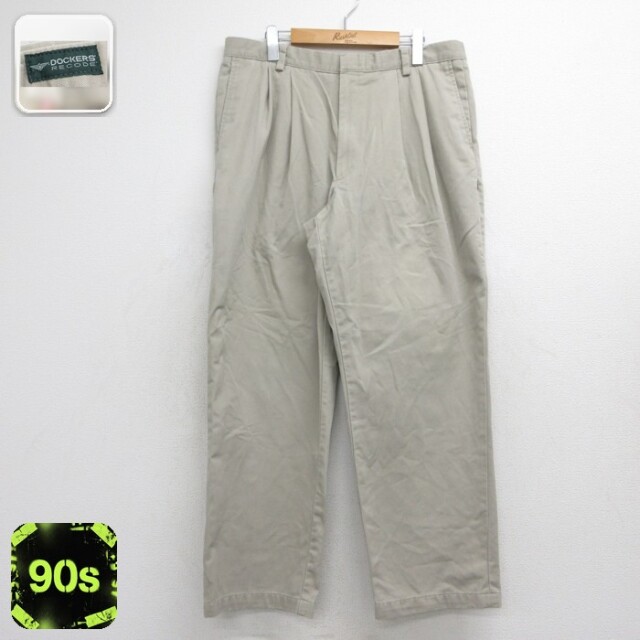ドッカーズ パンツ ツータック ベージュ 実寸W36 | 古着