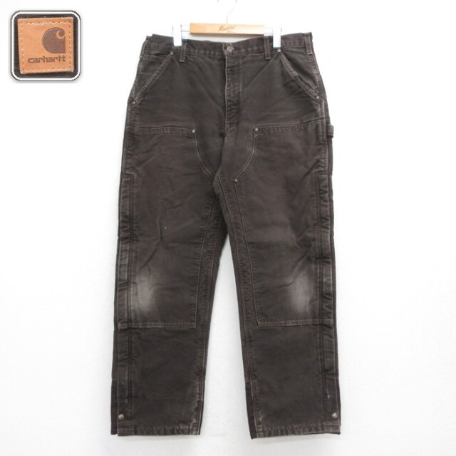 カーハート Carhartt パンツ メンズ ダブルニー ダック地 コットン ブラウン 実寸W36 | 古着