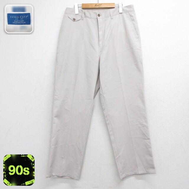 タウンクラフト 90s パンツ デッドストック フラップポケット ベージュ 実寸W36 | 古着