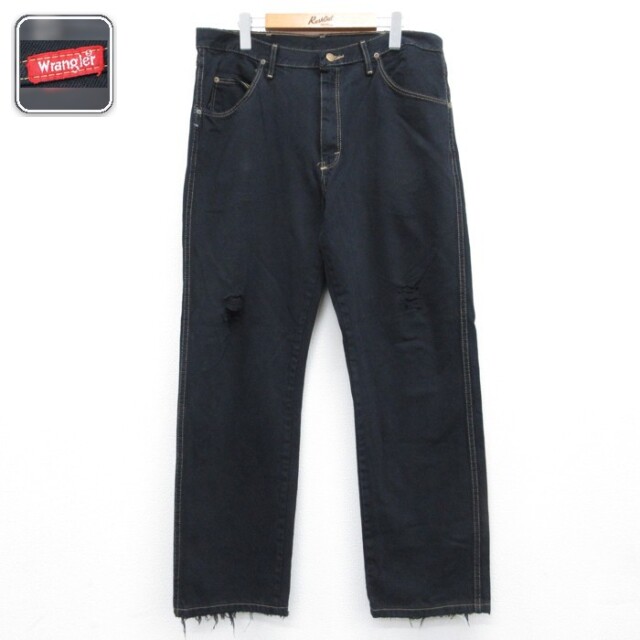 ラングラー Wrangler パンツ メンズ ジーンズ コットン ブラック デニム 実寸W36 | 古着