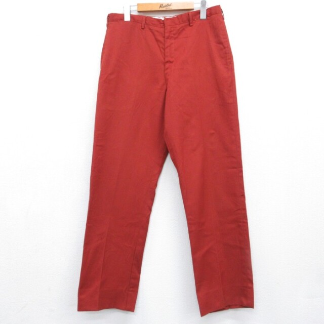 W33★古着 Fore Deckers パンツ メンズ 70年代 70s タロン コットン レッド【spe】 26oct05