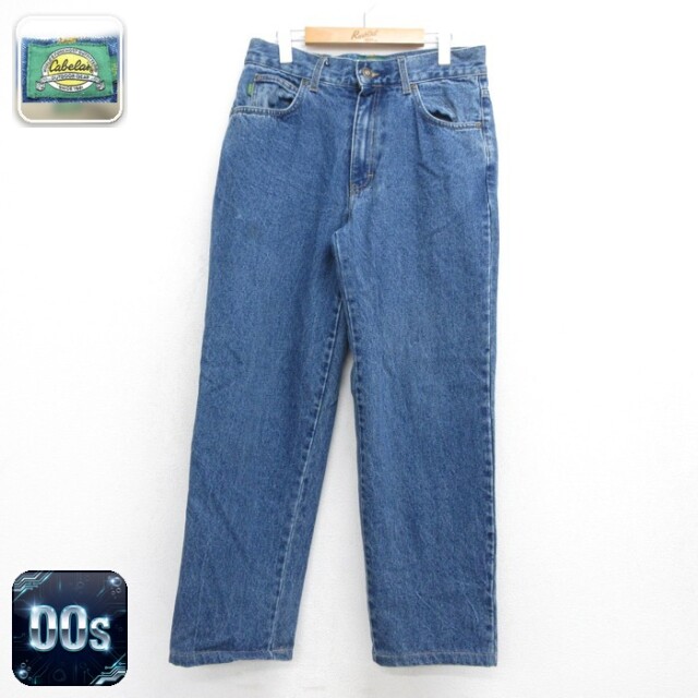 Cabelas パンツ メンズ 00s ジーンズ フランネル コットン ネイビー デニム 実寸W32 | 古着