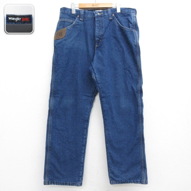 ラングラー Wrangler パンツ メンズ ジーンズ キルティング コットン ネイビー デニム 実寸W36 | 古着