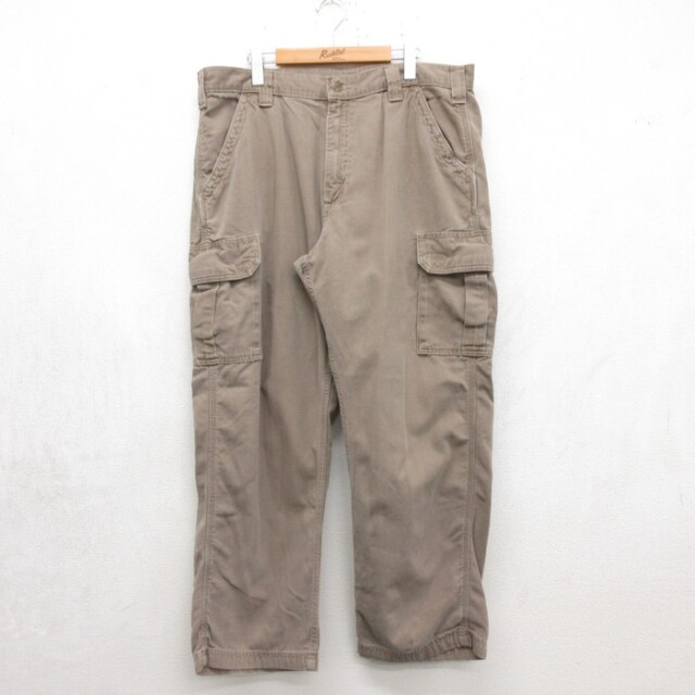 カーハート パンツ ダック地カーゴ ブラウン 実寸W38 | 古着
