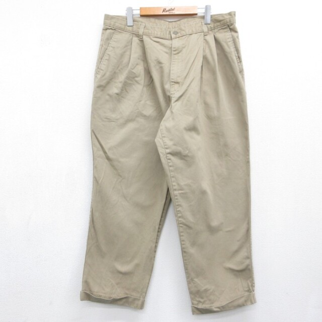 W36★古着 DOCKERS ドッカーズ パンツ メンズ 90年代 90s ツータック チノパン コットン USA製 ベージュ【spe】 26oct08