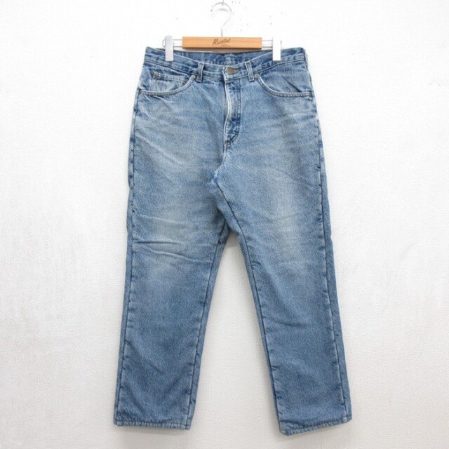 W31★古着 L.L.Bean エルエルビーン パンツ メンズ 90年代 90s ジーンズ ヒゲ コットン ネイビー デニム【spe】 26oct09