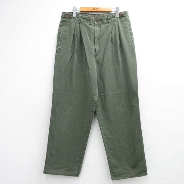 W34★古着 DOCKERS ドッカーズ パンツ メンズ 90年代 90s ツータック コットン USA製 カーキ【spe】 26oct09