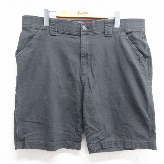 W36★古着 ショート パンツ ショーツ メンズ 濃グレー 25mar31 中古 ボトムス 短パン ショーパン ハーフ
