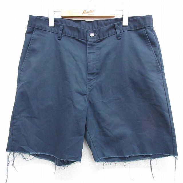 W37★古着 ディッキーズ Dickies ショート ワーク パンツ ショーツ メンズ 濃紺 ネイビー 25apr02 中古 ボトムス 短パン ショーパン