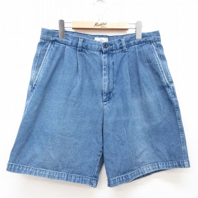 W34★古着 ドッカーズ ショート パンツ ショーツ メンズ コットン 紺 ネイビー デニム 【spe】 25apr04 中古 ボトムス 短パン ショーパン ハーフ