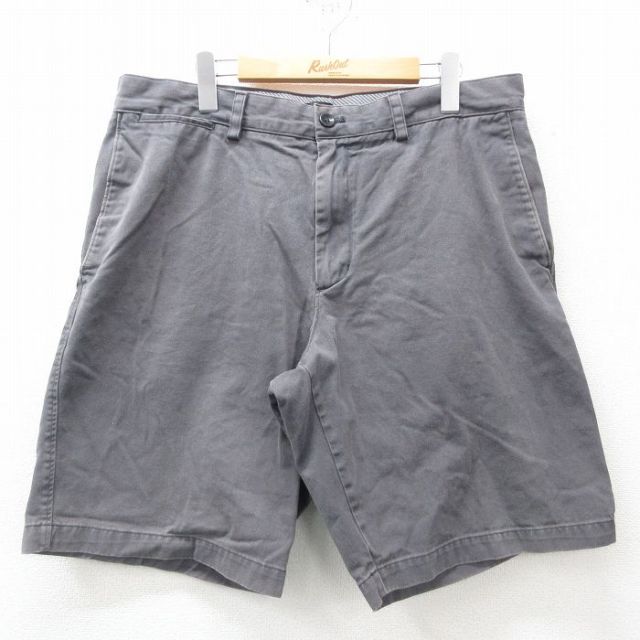 W37★古着 バナナリパブリック BANANA REPUBLIC ブランド ショート チノ パンツ チノパン ショーツ メンズ 00年代 00s コットン 濃グレー 25apr04 中古 ボトムス 短パン ショーパン
