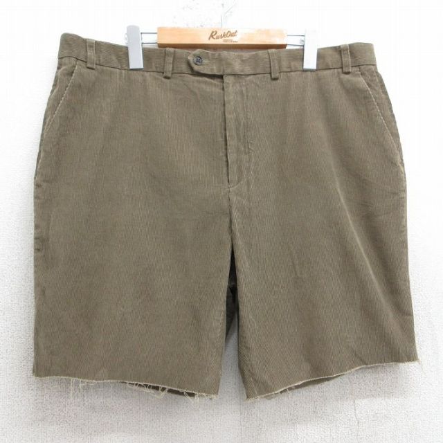 W39★古着 ラルフローレン Ralph Lauren ブランド ショート コーデュロイ パンツ メンズ 大きいサイズ コットン 茶 ブラウン 25apr05 中古 ボトムス 短パン ショーパン