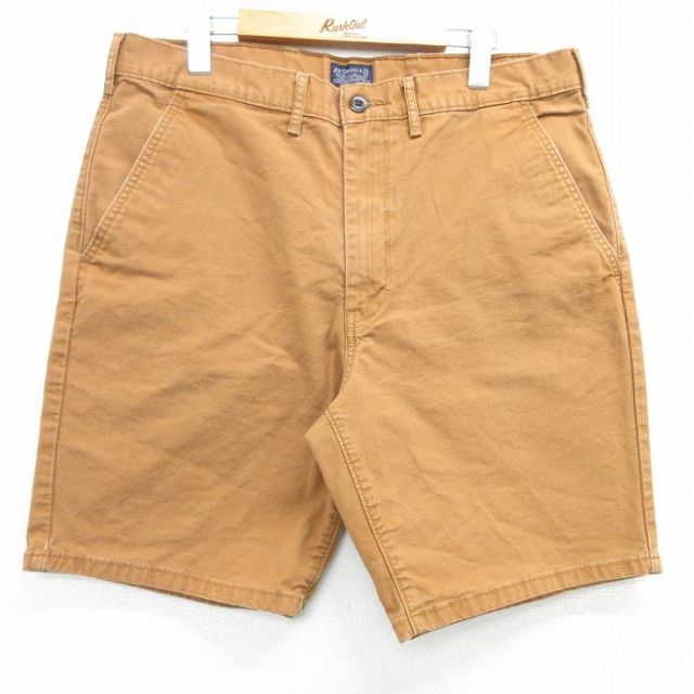 W37★古着 リーバイス Levis ショート パンツ ショーツ メンズ ダック地 茶 ブラウン 25apr05 中古 ボトムス 短パン ショーパン ハーフ