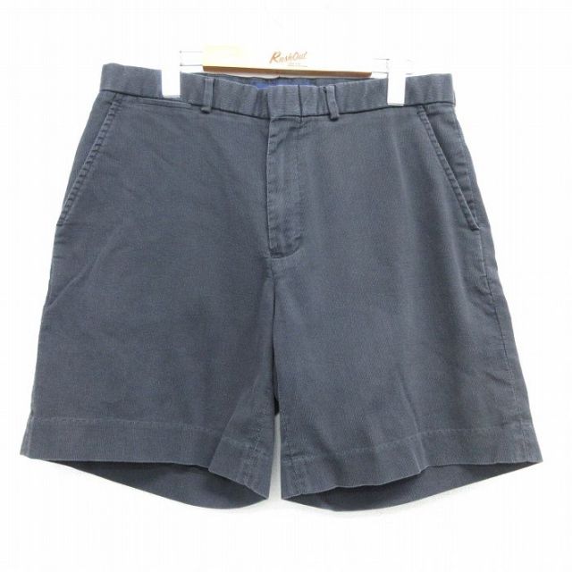 W33★古着 ラルフローレン Ralph Lauren ポロゴルフ ブランド ショート スラックス パンツ ショーツ メンズ 90年代 90s 黒 ブラック 25apr05 中古 ボトムス 短パン ショーパン