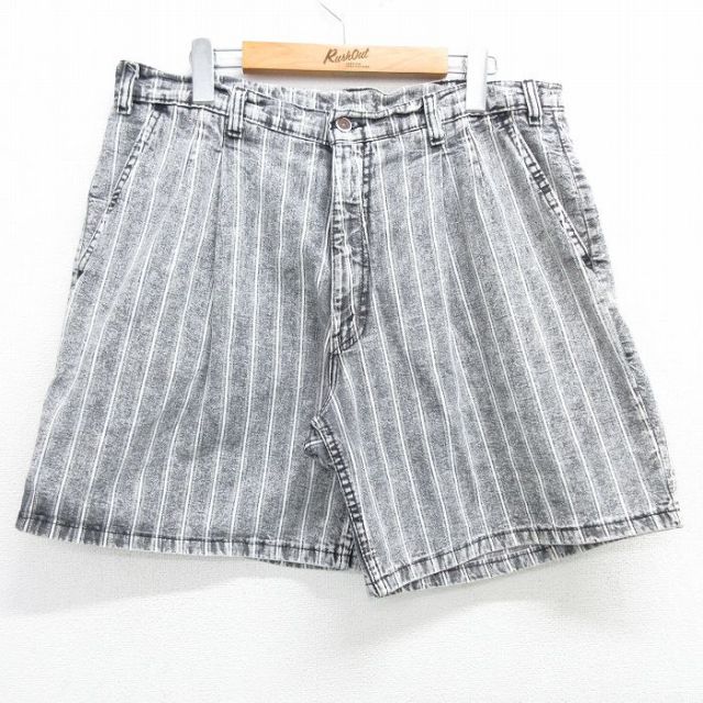 W35★古着 リーバイス Levis 511 ショート パンツ ショーツ メンズ 90年代 90s シルバータブ コットン USA製 グレー他 ストライプ 【spe】 25apr05 中古 ボトムス 短パン ショーパン ハーフ