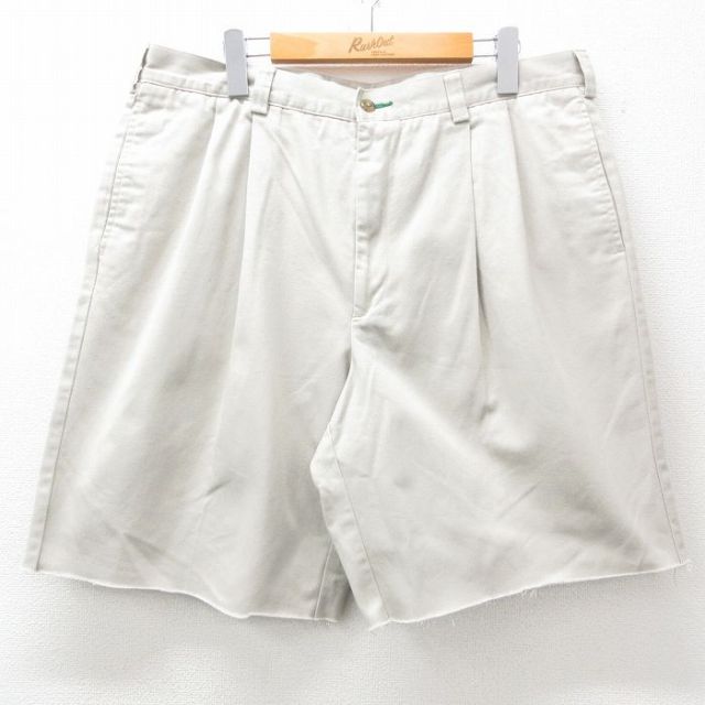【50%OFF】トミーヒルフィガー 90s ショートチノパンツ ワンポイントロゴ ベージュ W37 | 古着