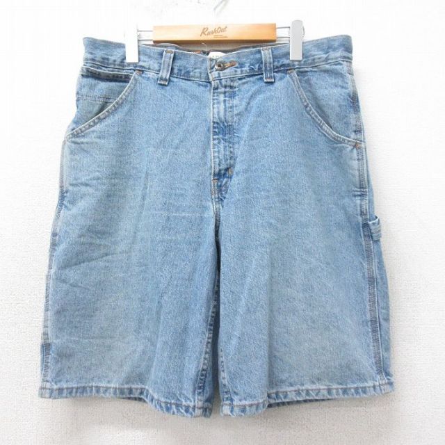 W35★古着 FADED GLORY ショート ペインター パンツ ショーツ メンズ コットン 紺 ネイビー デニム 25apr07 中古 ボトムス 短パン ショーパン