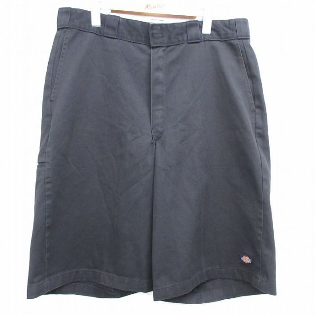 W35★古着 ディッキーズ Dickies ショート ワーク パンツ ショーツ メンズ 黒 ブラック 25apr08 中古 ボトムス 短パン ショーパン