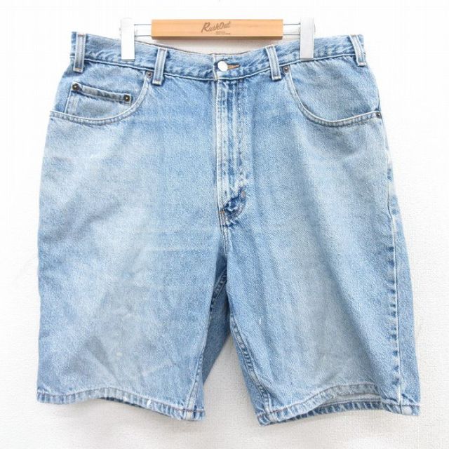 W36★古着 オールドネイビー OLD NAVY ショート パンツ ショーツ メンズ 00年代 00s コットン 紺 ネイビー デニム 25apr09 中古 ボトムス 短パン ショーパン ハーフ