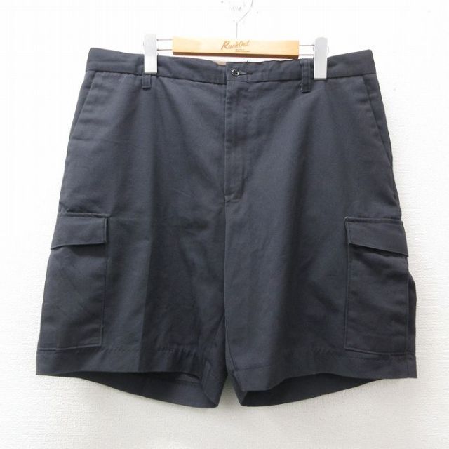 W36★古着 ショート カーゴ パンツ ショーツ メンズ デルタ航空 CiNTAS 黒 ブラック 25apr09 中古 ボトムス 短パン ショーパン