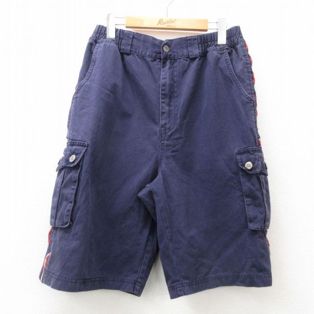 W34★古着 ショート パンツ ショーツ メンズ 紺他 ネイビー 25apr09 中古 ボトムス 短パン ショーパン ハーフ