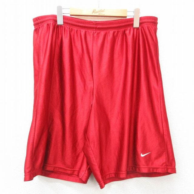 W37★古着 ナイキ NIKE ショート イージー パンツ ショーツ メンズ 90年代 90s ワンポイントロゴ USA製 赤 レッド 25apr09 中古 ボトムス 短パン ショーパン