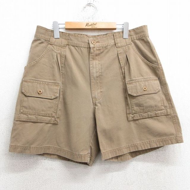 W35★古着 カベラス ショート ブッシュ パンツ ショーツ メンズ ダック地 コットン 茶系 ブラウン 25apr11 中古 ボトムス 短パン ショーパン
