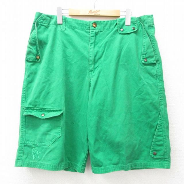 W36★古着 ショート パンツ ショーツ メンズ 緑 グリーン 25apr14 中古 ボトムス 短パン ショーパン ハーフ