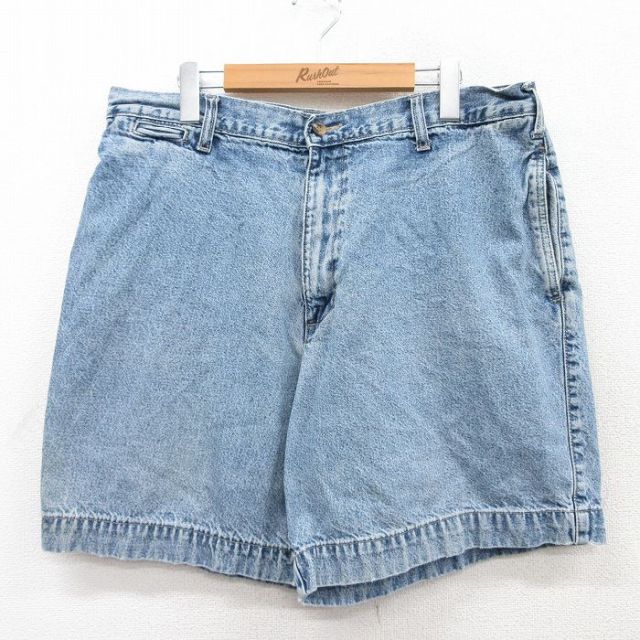【50%OFF】W37★古着 FADED GLORY ショート パンツ ショーツ メンズ 00年代 00s コットン 紺 ネイビー デニム 25apr17 中古 ボトムス 短パン ショーパン ハーフ