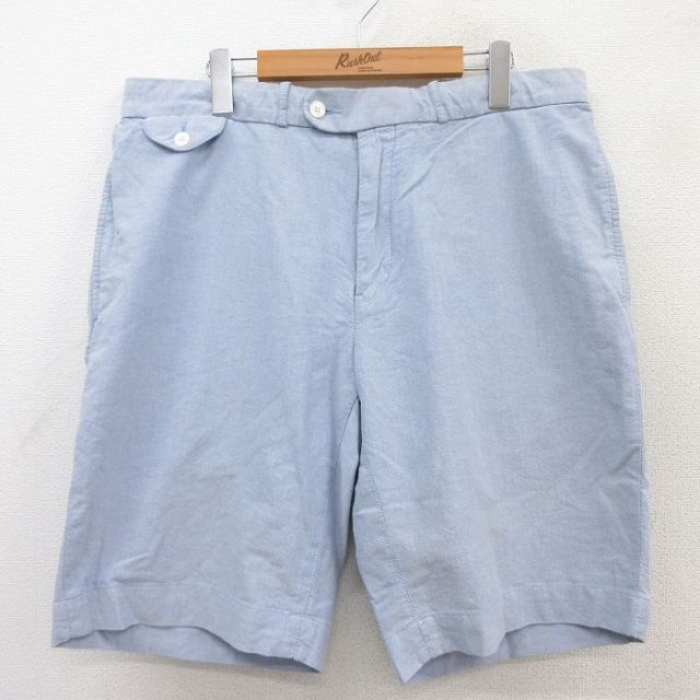 W36★古着 ラルフローレン Ralph Lauren ブランド ショート パンツ ショーツ メンズ 90年代 90s 犬 コットン 薄紺 ネイビー 25apr18 中古 ボトムス 短パン ショーパン ハーフ