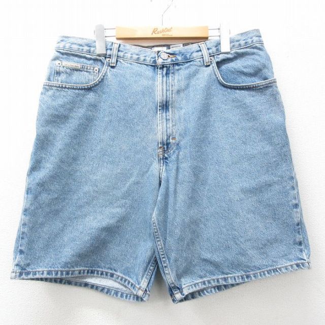 【50%OFF】W36★古着 カルバンクライン Calvin Klein ショート パンツ ショーツ メンズ 00年代 00s 紺 ネイビー デニム 25apr19 中古 ボトムス 短パン ショーパン ハーフ
