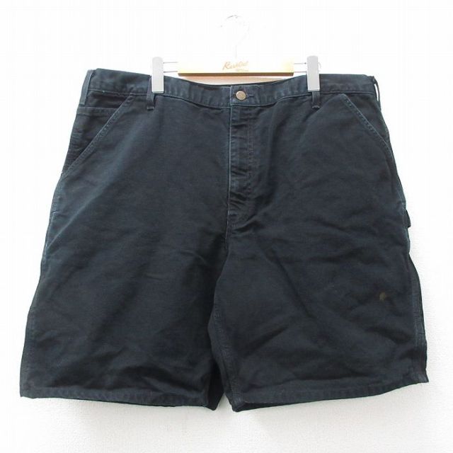 W40★古着 カーハート Carhartt ショート ペインター パンツ ショーツ メンズ ダック地 黒 ブラック 【spe】 25apr19 中古 ボトムス 短パン ショーパン