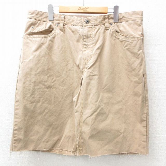 W38★古着 ノースフェイス THE NORTH FACE ショート パンツ ショーツ メンズ ダック地 コットン ベージュ カーキ 25apr25 中古 ボトムス 短パン ショーパン ハーフ