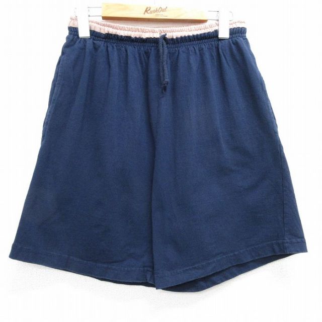 W31★古着 タウンクラフト ショート イージー パンツ ショーツ メンズ 90年代 90s コットン USA製 紺他 ネイビー 25apr26 中古 ボトムス 短パン ショーパン
