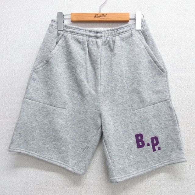 W29★古着 ショート ベイカー スウェット パンツ ショーツ メンズ 80年代 80s BP USA製 グレー 霜降り 25apr26 中古 ボトムス 短パン ショーパン