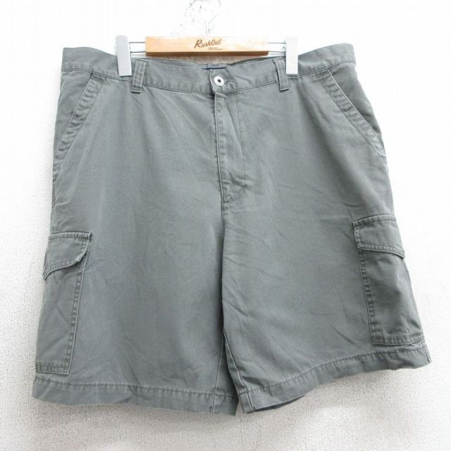 W38★古着 ドッカーズ ショート カーゴ パンツ ショーツ メンズ ダック地 コットン グレー系 25apr26 中古 ボトムス 短パン ショーパン