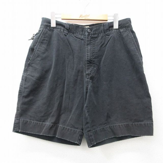 W32★古着 セントジョンズベイ ショート パンツ ショーツ メンズ 00年代 00s コットン 黒 ブラック 25apr28 中古 ボトムス 短パン ショーパン ハーフ