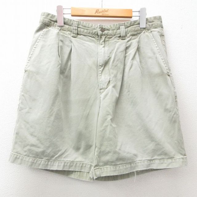 W33★古着 セントジョンズベイ ショート パンツ ショーツ メンズ 00年代 00s コットン ベージュ系 カーキ 25apr28 中古 ボトムス 短パン ショーパン ハーフ