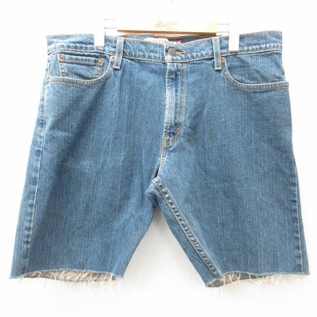【50%OFF】W39★古着 リーバイス Levis 514 ショート パンツ ショーツ メンズ 紺 ネイビー デニム 25apr28 中古 ボトムス 短パン ショーパン ハーフ