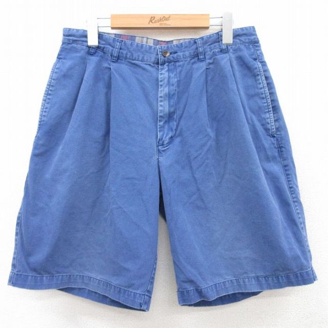 W32★古着 ギャップ GAP ショート パンツ ショーツ メンズ 90年代 90s コットン 薄紺 ネイビー 【spe】 25apr28 中古 ボトムス 短パン ショーパン ハーフ