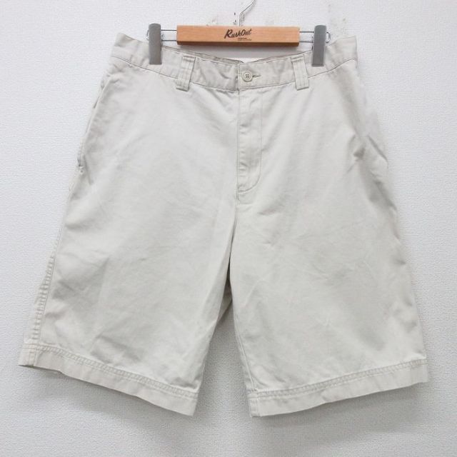 W33★古着 オールドネイビー OLD NAVY ショート チノ パンツ ショーツ チノパン メンズ コットン 薄ベージュ カーキ 25apr30 中古 ボトムス 短パン ショーパン