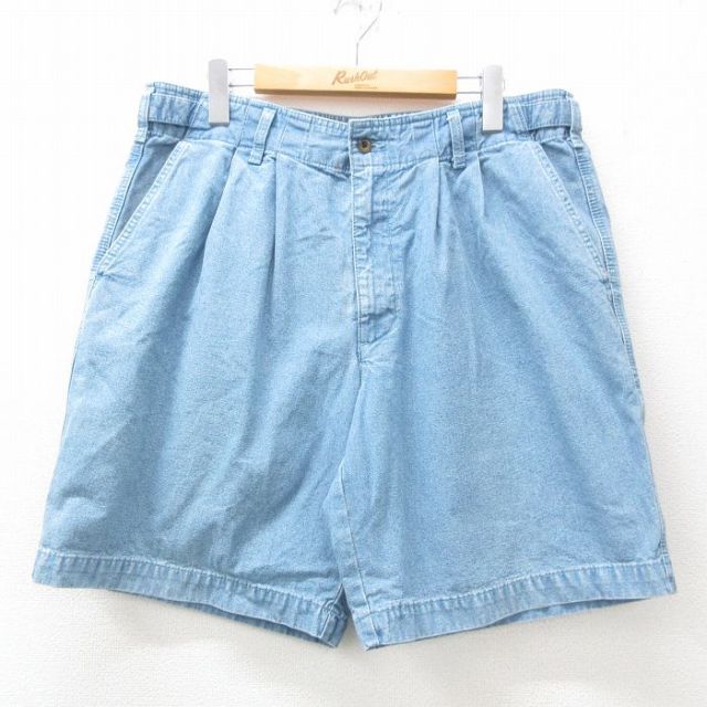 W34★古着 ドッカーズ ショート パンツ ショーツ メンズ 00年代 00s コットン 薄紺 ネイビー 25may08 中古 ボトムス 短パン ショーパン ハーフ