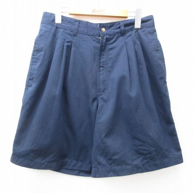 W32★古着 ビューグルボーイ ショート パンツ ショーツ メンズ 00年代 00s 紺 ネイビー 25may09 中古 ボトムス 短パン ショーパン ハーフ