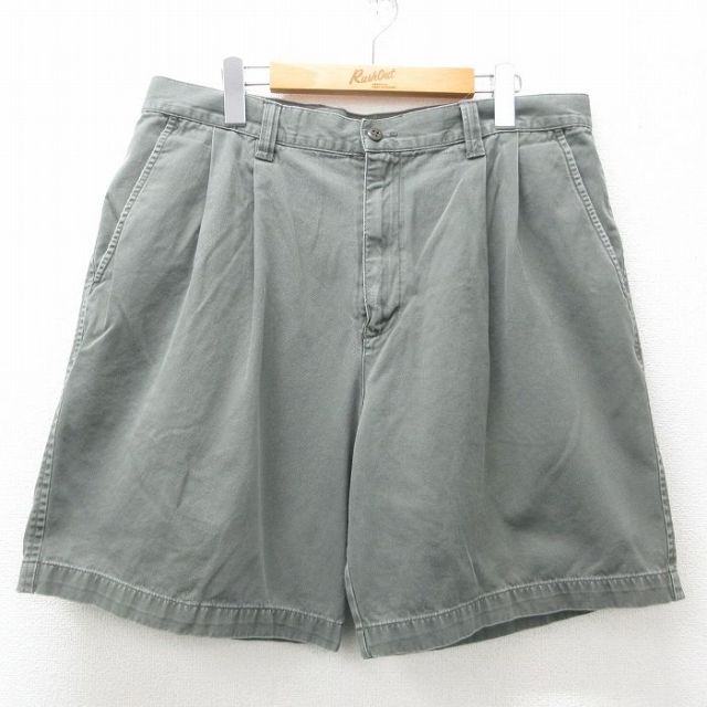 W36★古着 ドッカーズ ショート パンツ ショーツ メンズ コットン 緑系 グリーン 25may16 中古 ボトムス 短パン ショーパン ハーフ