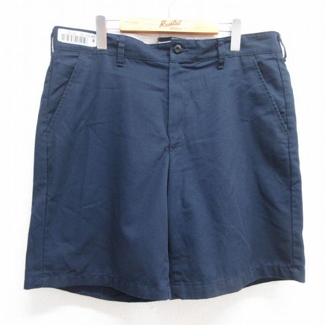 W36★古着 レッドキャップ ショート ワーク パンツ ショーツ メンズ 00年代 00s 紺 ネイビー 25may17 中古 ボトムス 短パン ショーパン