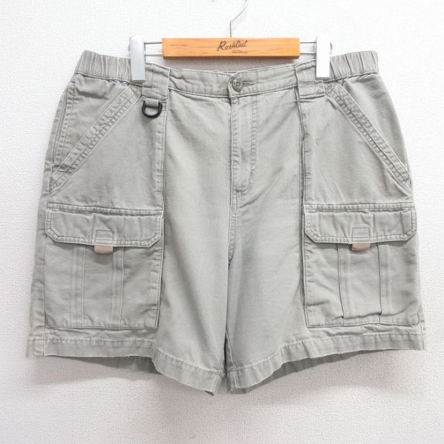 W36★古着 コロンビア COLUMBIA ショート ブッシュ パンツ ショーツ メンズ 00年代 00s ダック地 コットン ベージュ系 カーキ 25may17 中古 ボトムス 短パン ショーパン